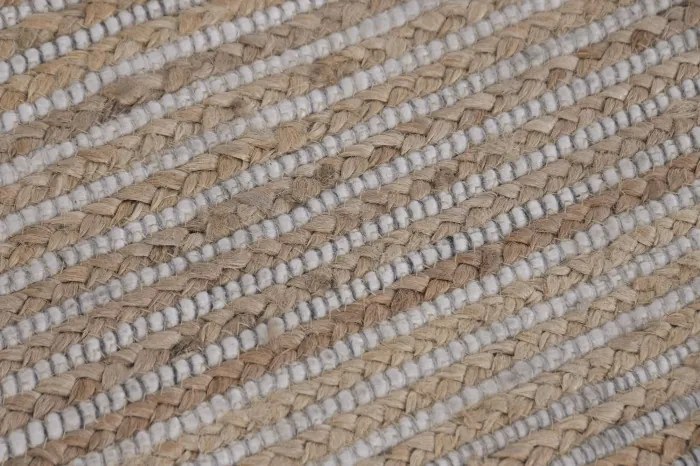 Covor din lână și iută împletit manual, maro natural, 200 x 290 cm, 2200 GSM, „Wool Jute Carpet Natural"