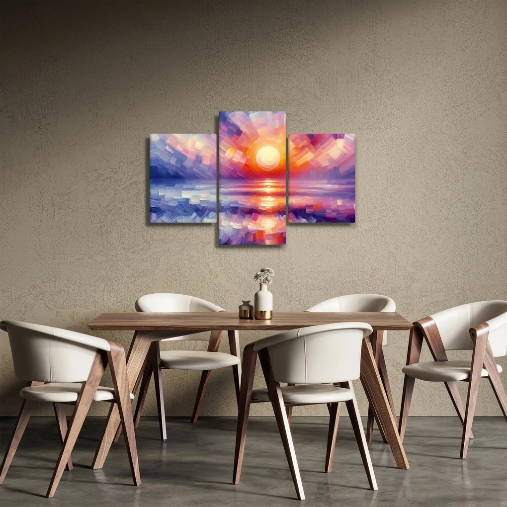 Tablou - Apus de soare artistic colorat (90x60 cm)