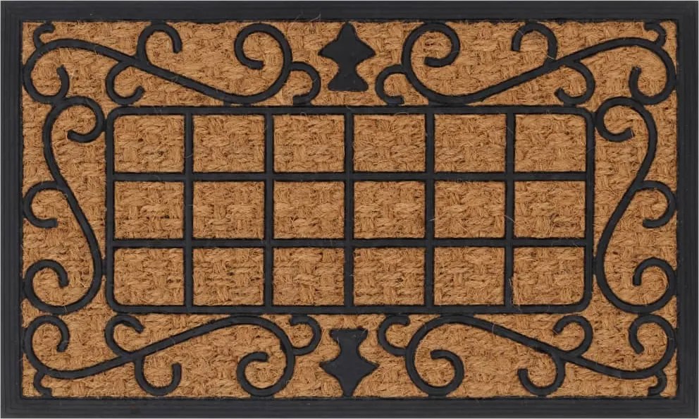 vidaXL Covoraș de ușă dreptunghiular, 45x75 cm, cauciuc/nucă cocos