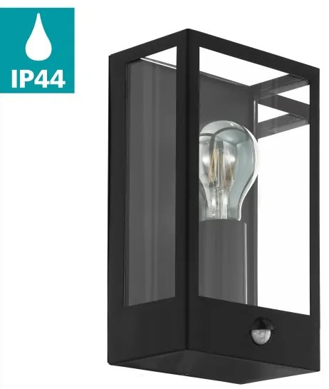 Aplică de exterior cu senzor ALAMONTE 1xE27/60W/230V IP44 Eglo 99587