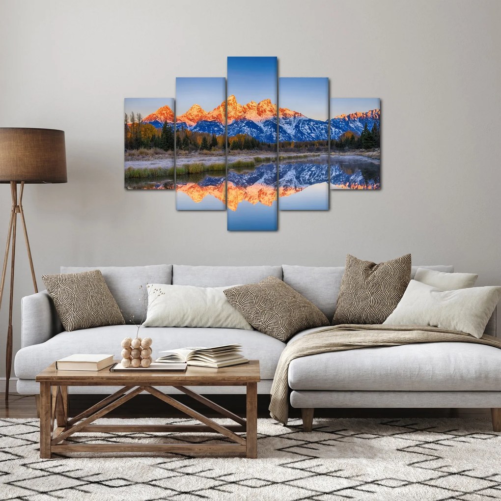 Tablou cu vârfuri de munți înzăpezăți (150x105 cm)