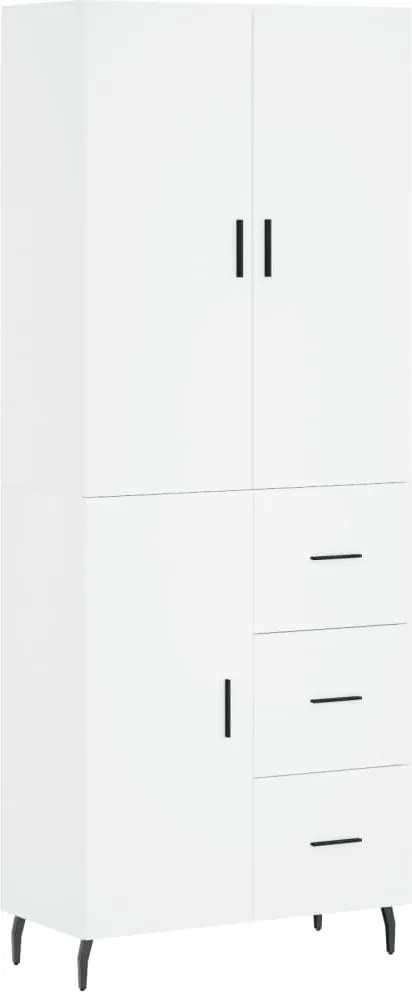 vidaXL Dulap înalt, alb, 69,5x34x180 cm, lemn compozit