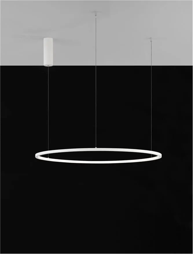 Lustra LED suspendata design modern circular TARQUIN D-80cm alba