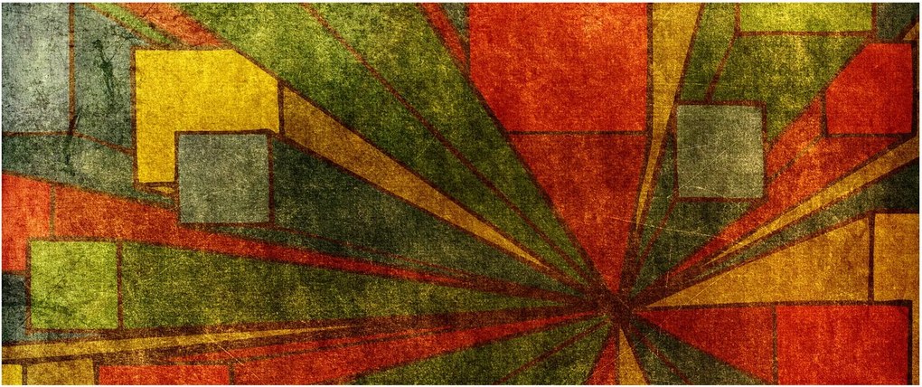 Tablou cu abstracție geometrică (120x50 cm)