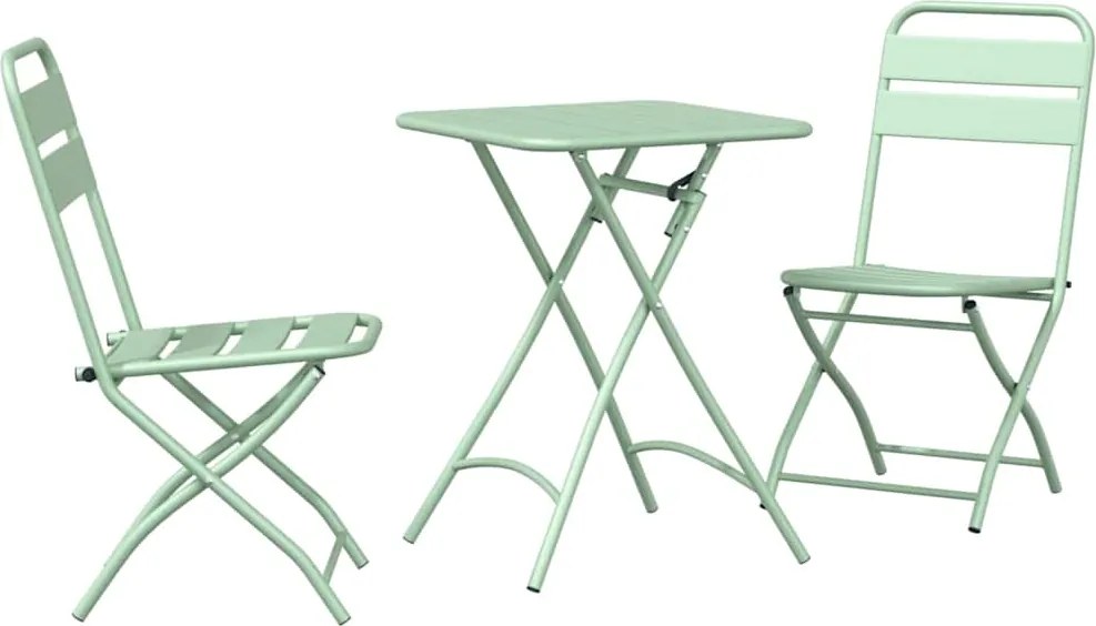 vidaXL Set bistro 3 pcs Verde Oțel