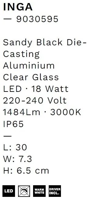 Aplica de perete LED iluminat exterior decorativ IP65 INGA