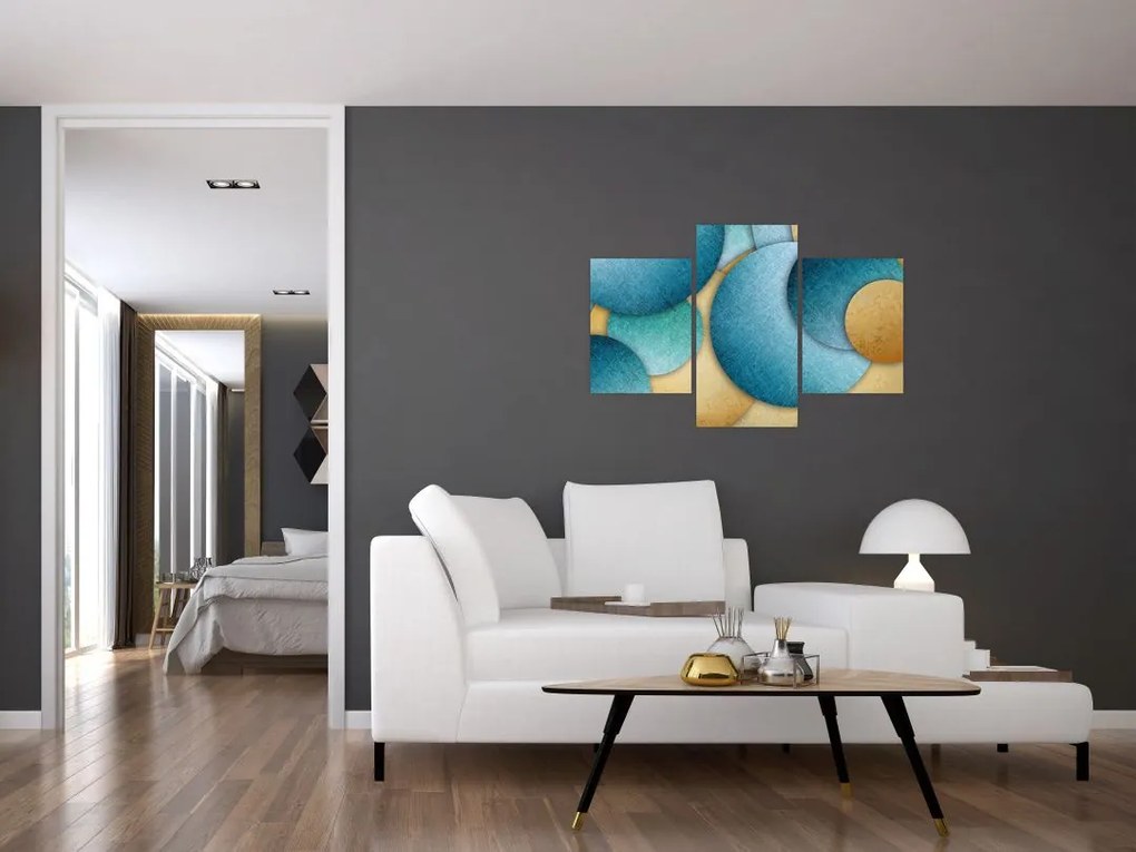 Tablou cu abstracție cercuri (90x60 cm)