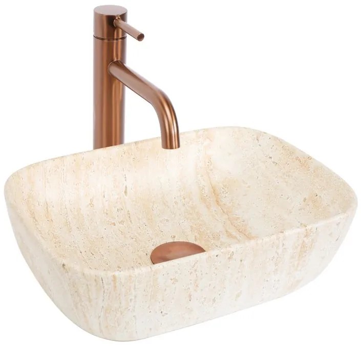 Lavoar pentru blat Rea BELINDA MINI TRAVERTINE MATT