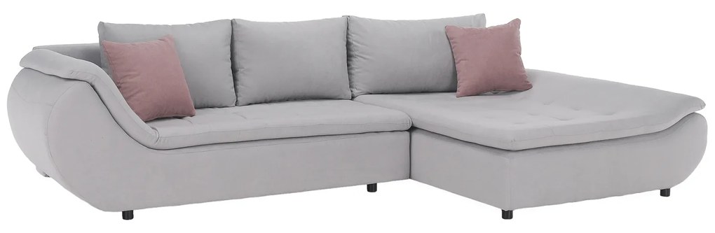 Set canapea, gri deschis roz pudra, material textil, dreapta, BRATO