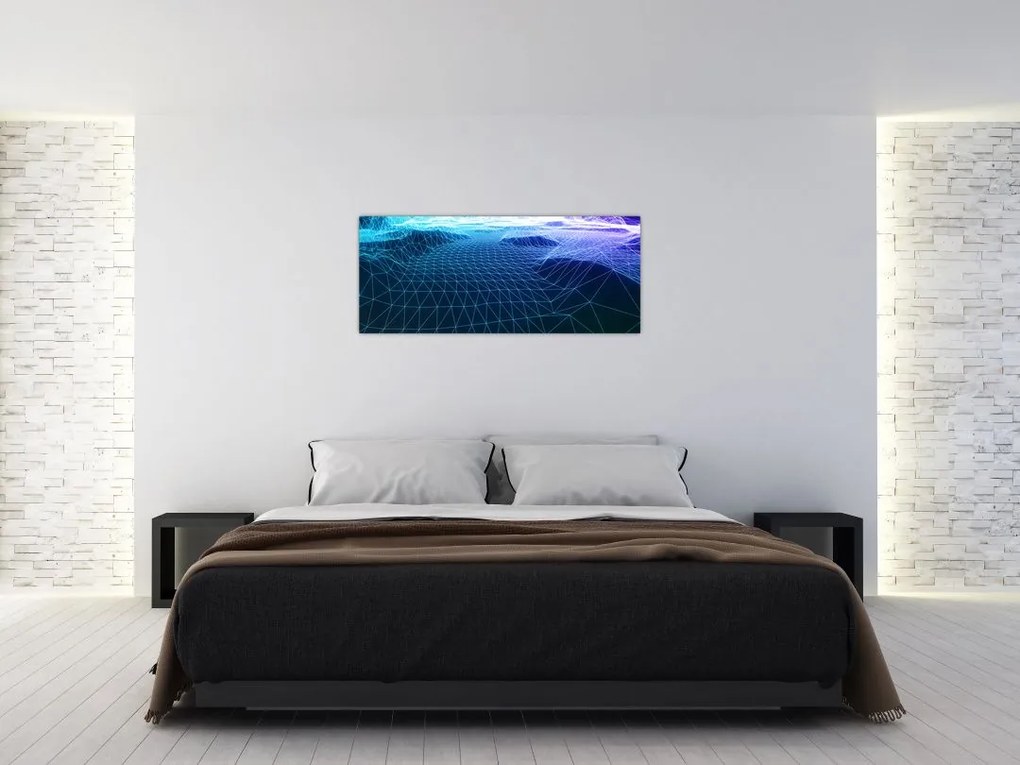 Tablou - Munți în model de calculator (120x50 cm)