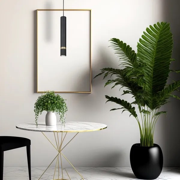 Lustră pe cablu JOKER 1xGU10/25W/230V negru/auriu