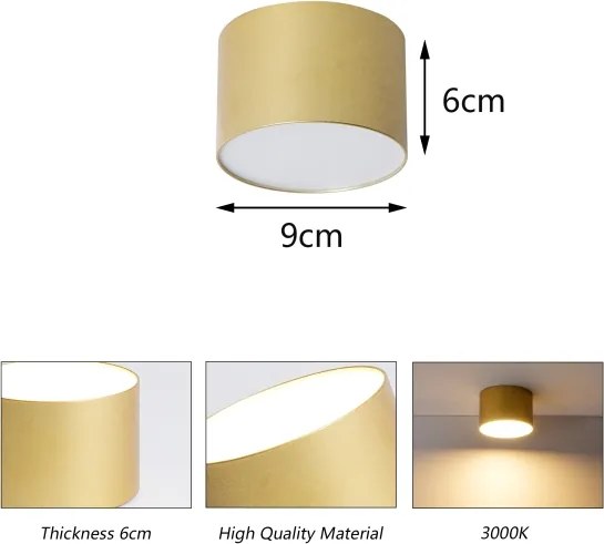 BRILAGI - Plafonieră de baie FORIS LED/9W/230V Ø 9 cm aurie IP44