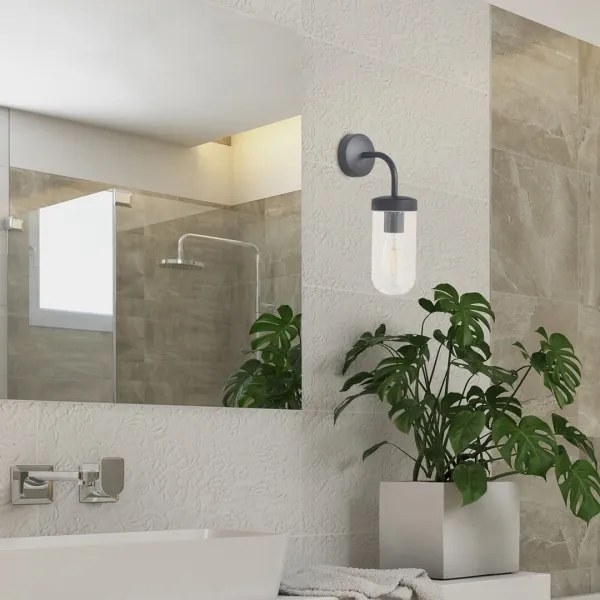 Aplică pentru baie YAGO 1xE27/60W/230V neagră Rabalux 3310