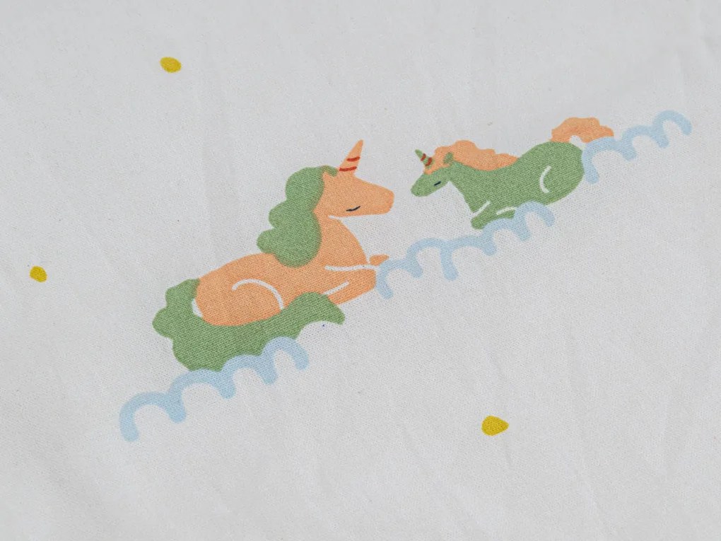 Lenjerie de pat pentru copii MAGIC UNICORN TALES alb, 100% bumbac Dimensiune lenjerie de pat: 70 x 80 cm | 140 x 200 cm