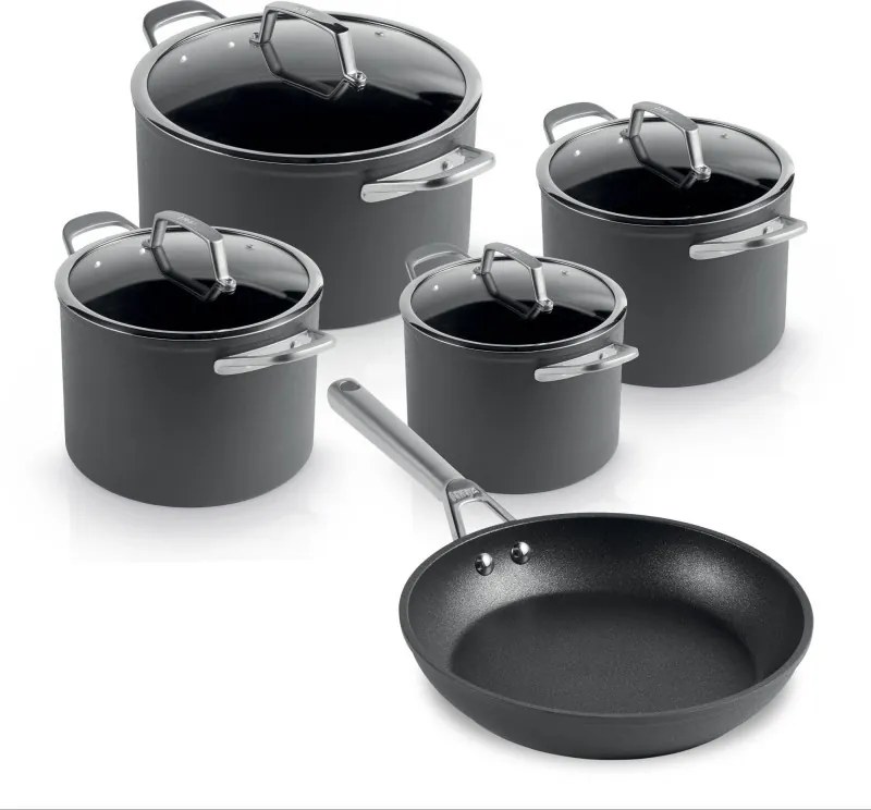 Set oale si tigaie Ninja Zerostick Premium C35005DE, 9 piese, Tehnologie antiaderenta, Pana la 260°C, Inductie, Negru