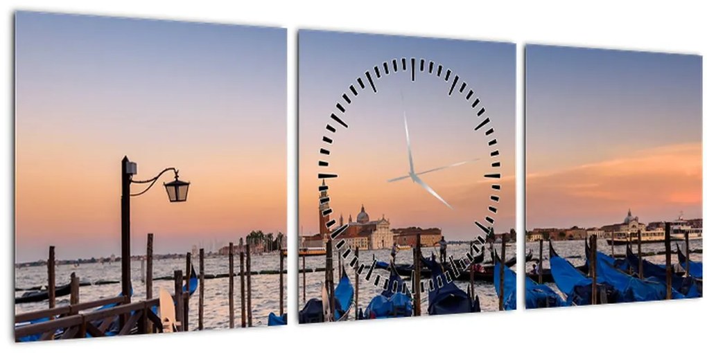 Tablou - zgârie norii unui oraș mare (cu ceas) (90x30 cm)