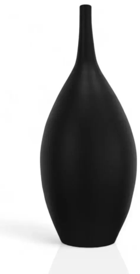 Vază ceramică neagră, 47 cm