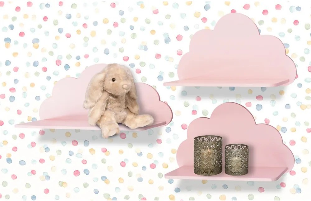 Rafturi de perete ROSE CLOUD 3buc Rea