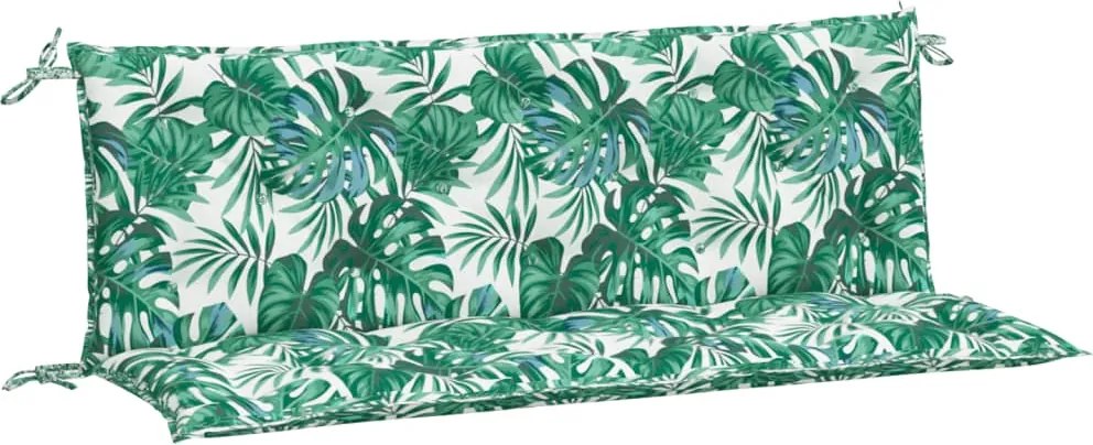 vidaXL Pernă bancă de grădină 2 buc., model frunze, 150x50x7cm, textil
