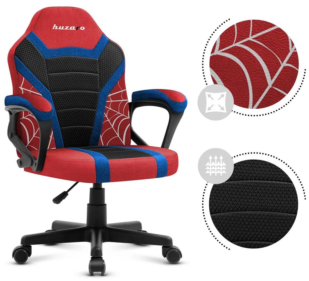 Scaun gaming pentru copii Rover 1 (negru + roșu + albastru). 1087542