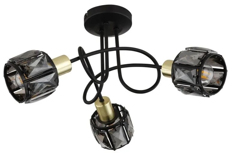 Plafoniera cu 3 spoturi design modern INDIANA auriu, negru