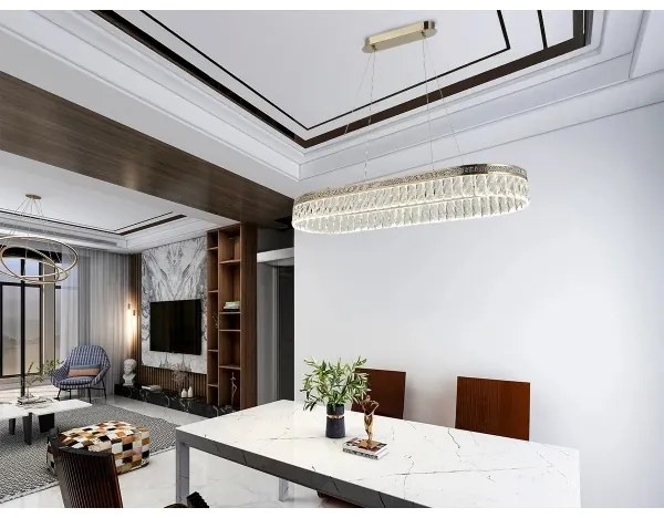 Candelabru LED din cristal dimabil suspendat pe cablu THALIA LED/50W/230V 3000-6000K + telecomandă