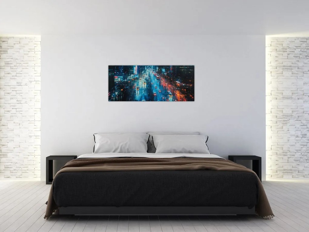 Tablou - Oraș mare, pictură în ulei (120x50 cm)