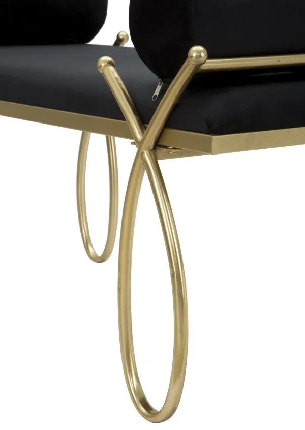 Mauro Ferretti Bancă Ribbon Neagră cm 112,5X49X53 | Aosom Romania