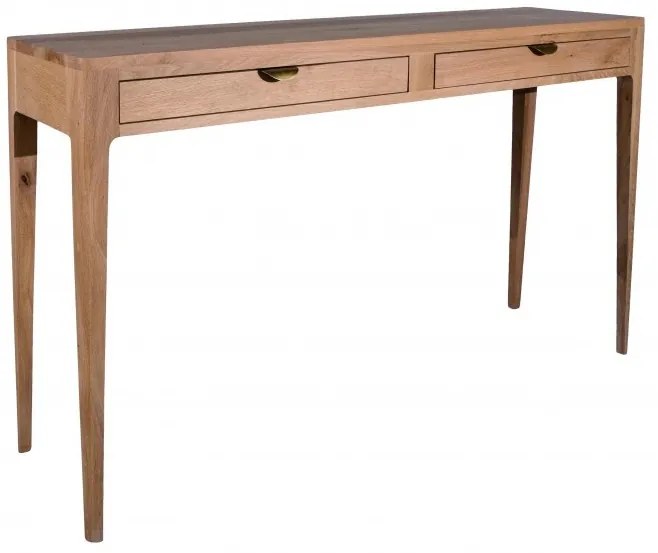 Consola natur din lemn de stejar, 2 sertare, Ernest