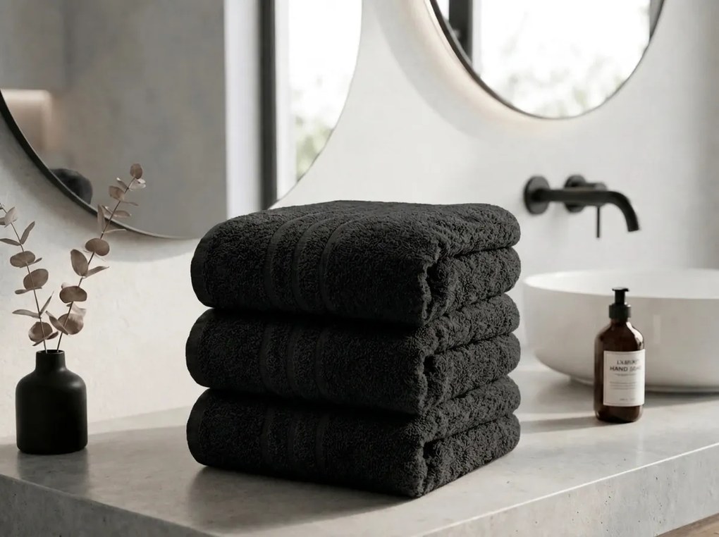 Prosop Classic 50 x 100 cm negru, 100% bumbac