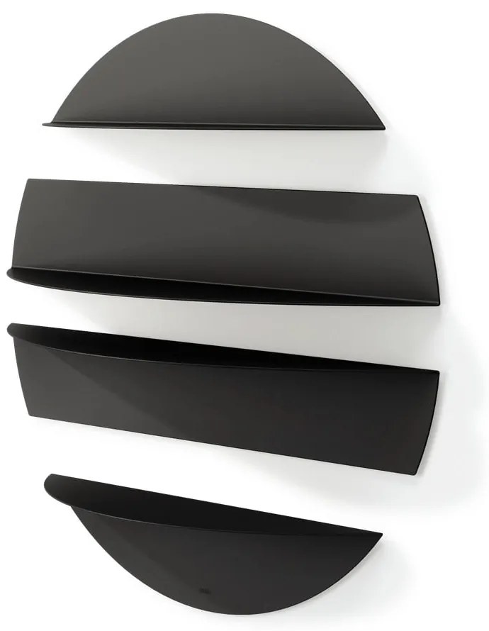 Rafturi negre 4 buc. din metal 76 cm Solis – Umbra