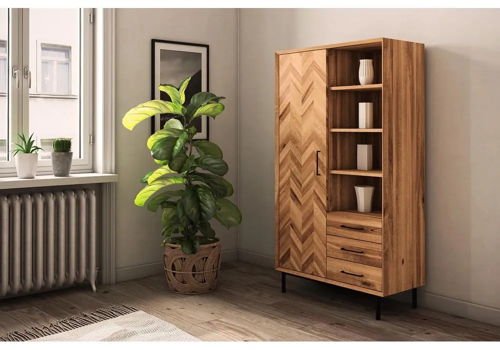 Șifonier din lemn din lemn de stejar 97x176 cm Abies – The Beds