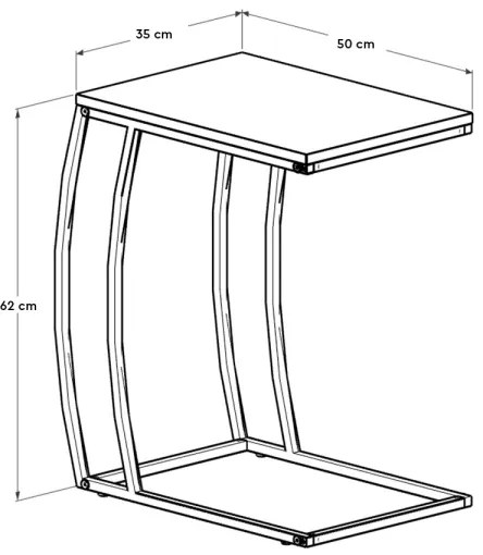 Măsuță laterală 65x35 cm negru