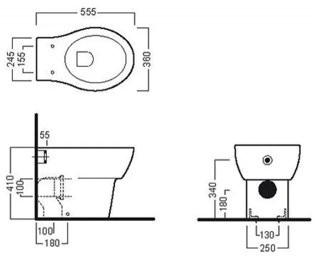 Vas WC stativ Hatria, Nido, back-to-wall, alb