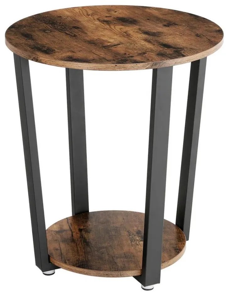 Masă laterală ELDUR, maro/negru