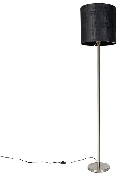 Lampă de podea modernă din oțel cu abajur negru 40 cm - Simplo