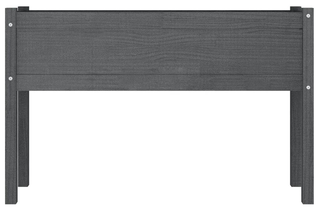 Jardiniera de gradina, gri, 110x31x70 cm, lemn masiv de pin 1, Gri