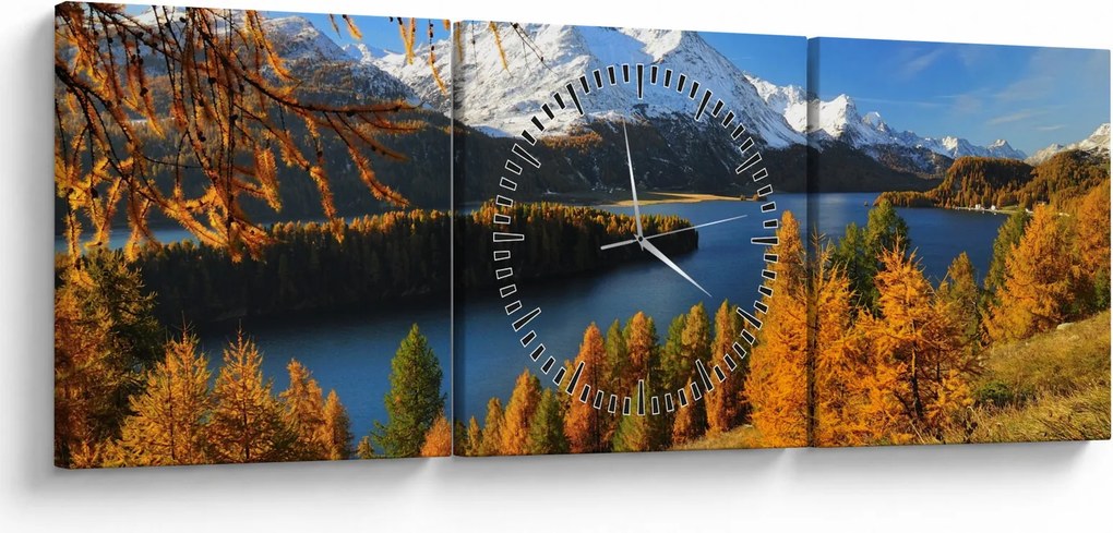 Tablou - Toamna în Alpi (cu ceas) (90x30 cm)