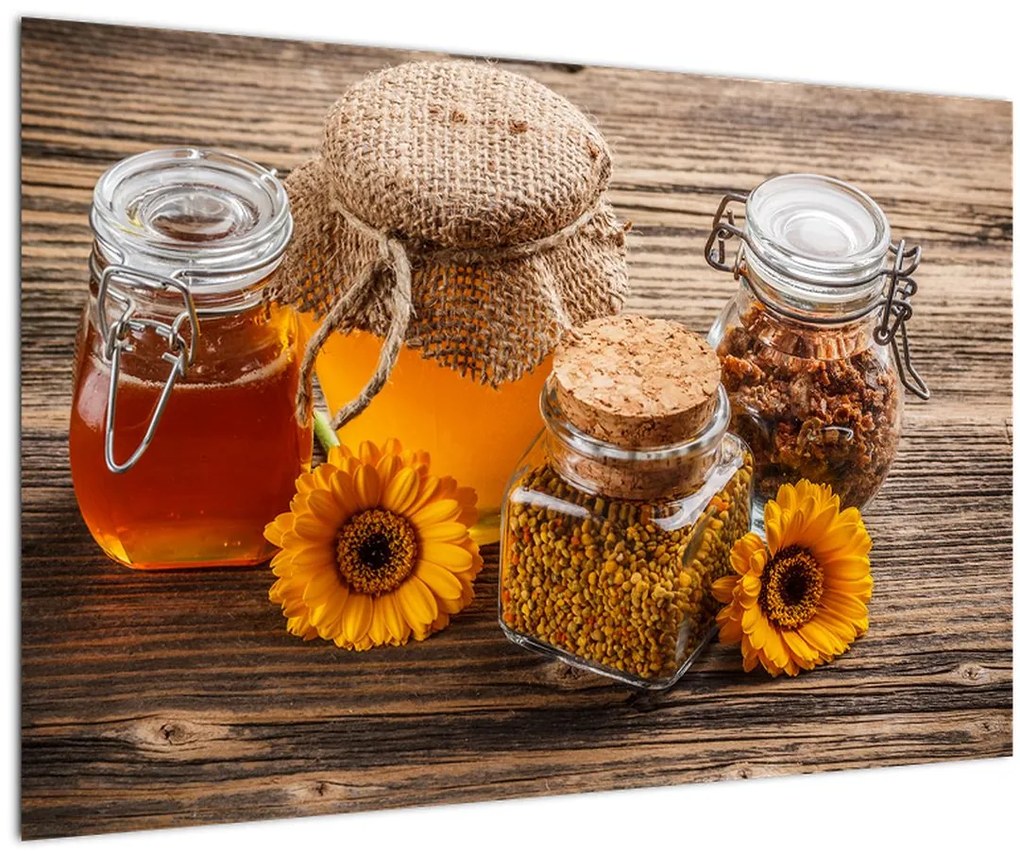 Tablou - Natura morta cu borcane de miere (90x60 cm)