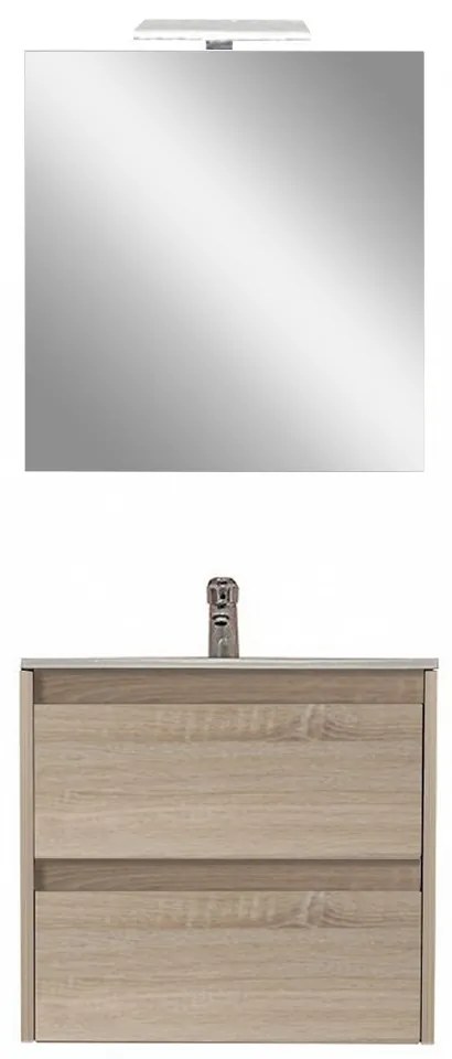 Mobilier complet de baie Porto Prime 60 în culoarea stejarului Sonoma