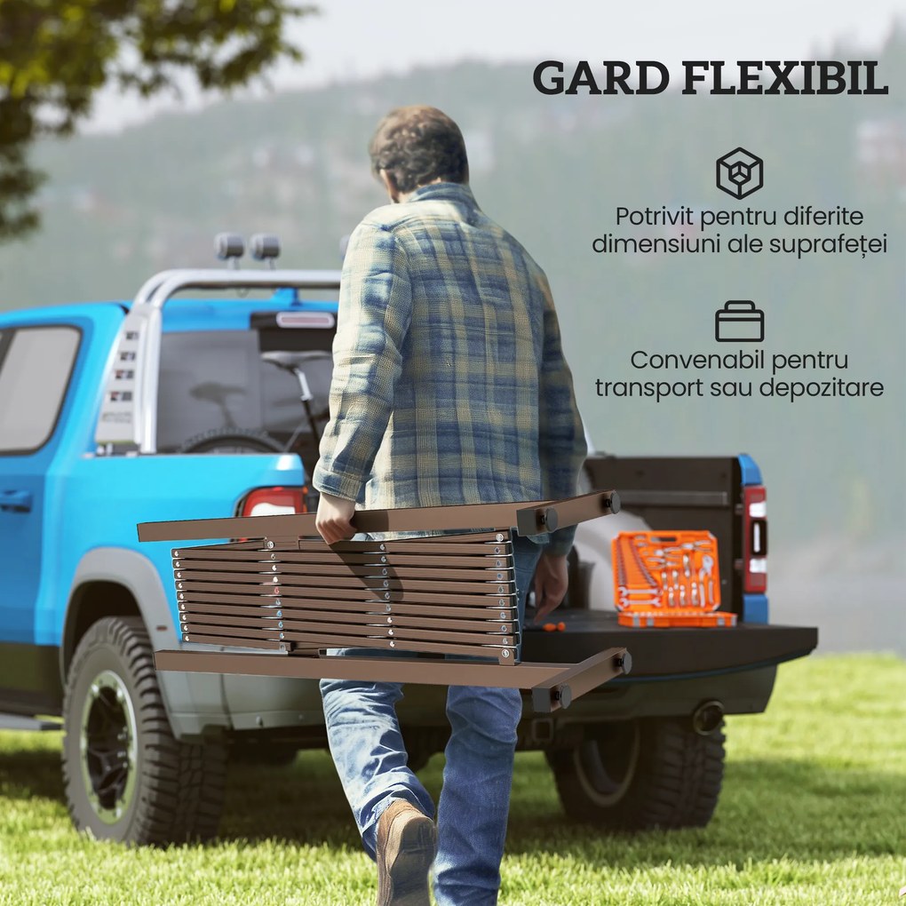 Outsunny Trellis Extensibil Freestanding Gard Mobil Pliabil, Panou Ecran Grădină Aluminiu, 300cm x 103.5 cm, Cafea Închis | Aosom Romania