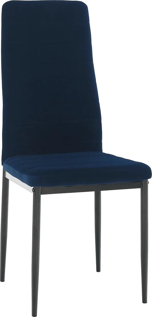Scaun Coleta Nova, albastru/negru, tesatura de catifea, 41x49x96 cm