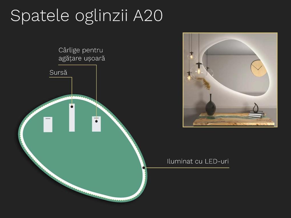 Oglindă LED organică cu iluminare A20 55x47
