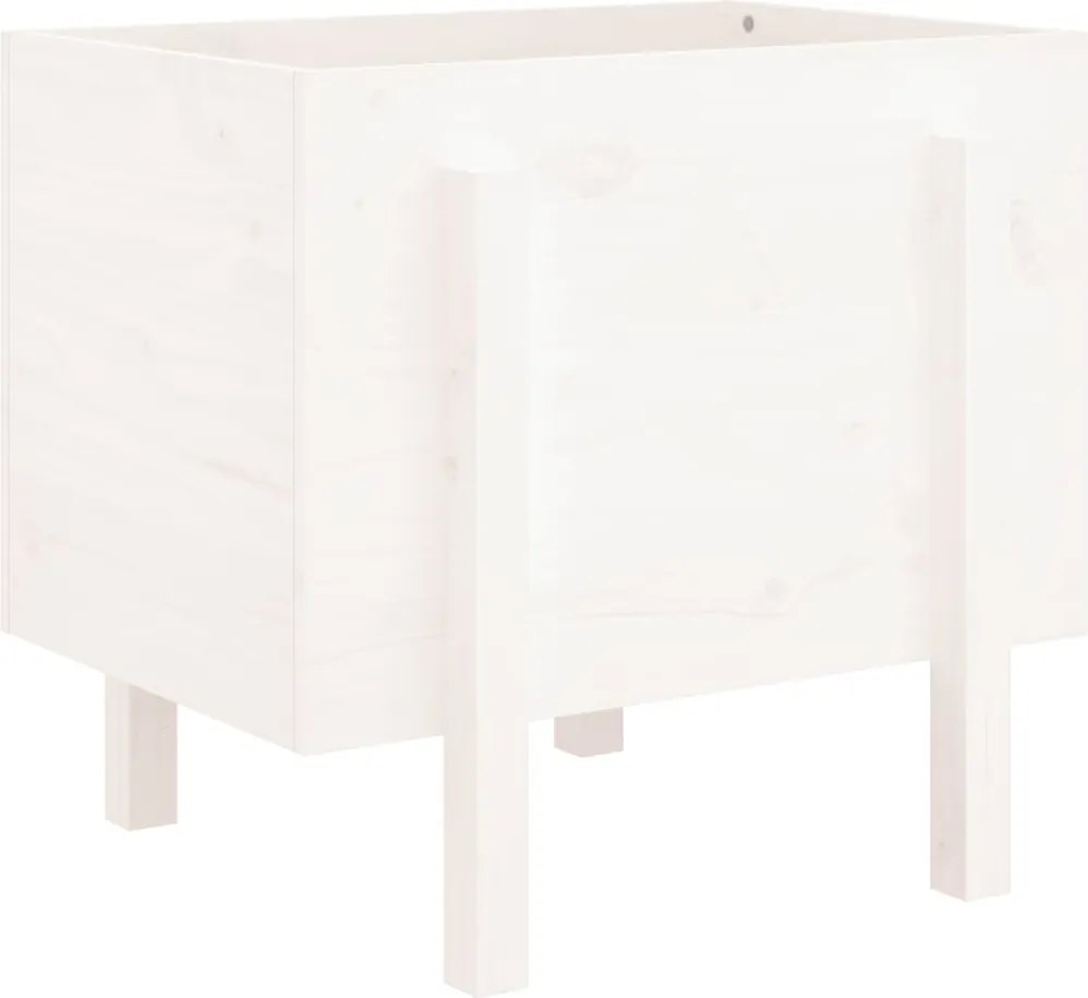 vidaXL Jardinieră de grădină, alb, 62x50x57 cm, lemn masiv de pin