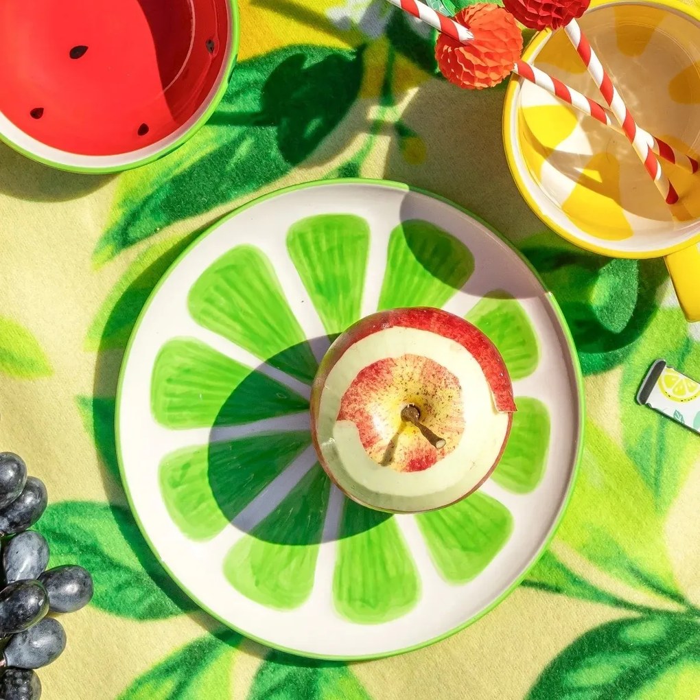 Altom Set de farfurii ceramice Tropicana lime 20cm, 2 bucăți
