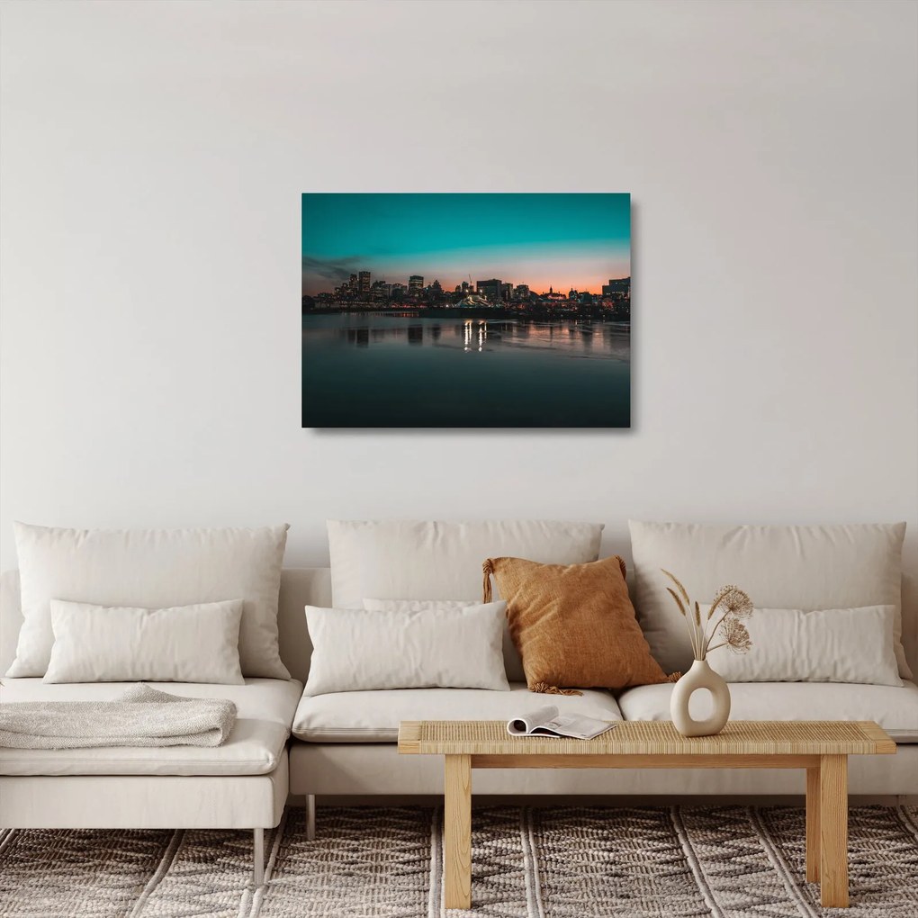 Tablou pe sticlă cu oraș mare (70x50 cm)