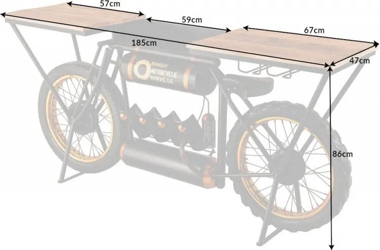 Consola design unicat Motorcycle 185cm
