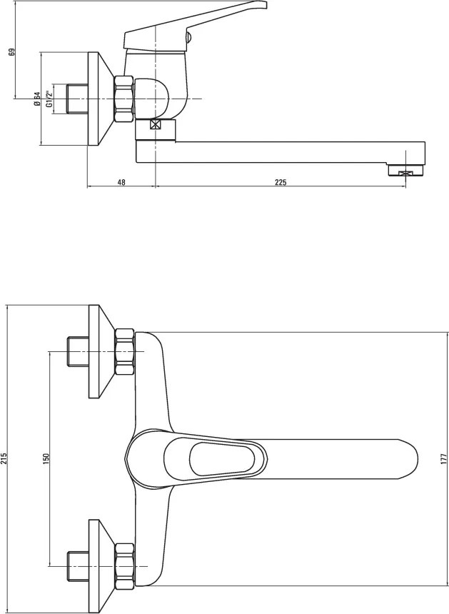 Lobo Baterie pentru bucătărie, montare pe perete Finisaj: Crom BYU_080M