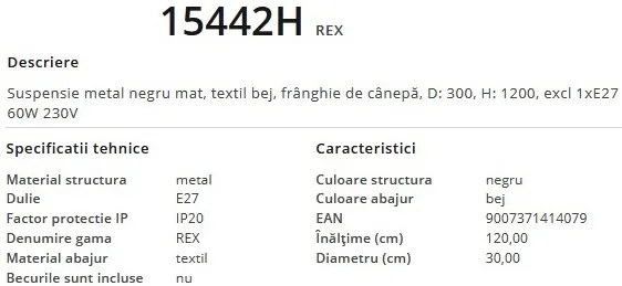 Pendul design modern, diametru 30cm, REX lemn 15442H GL