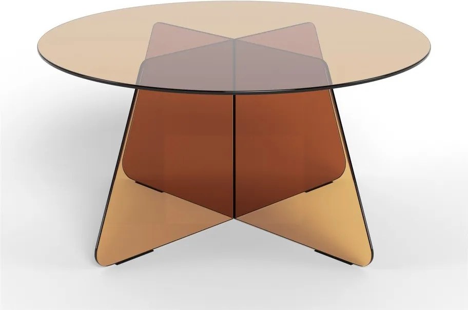 Măsuță de cafea maro rotundă din sticlă ø 80 cm Samos – Actona